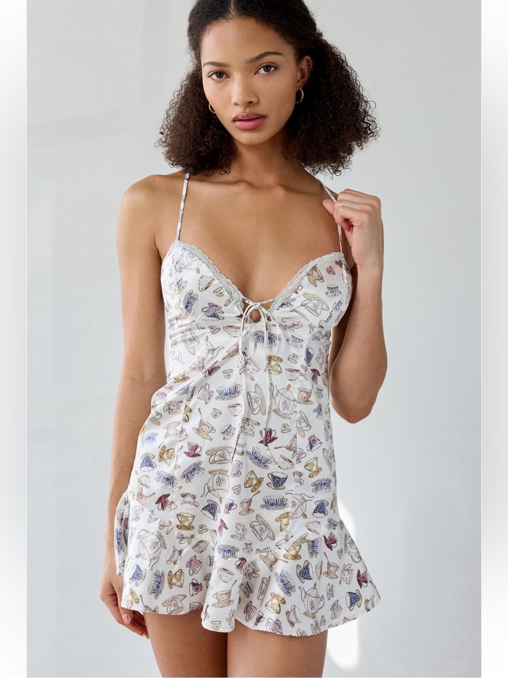 Out From Under Beauty Lace-Up Tie Satin Slip